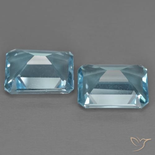Pedras preciosas de Topázio Céu azul natural de 6.99 ct, Corte Octógono / Esmeralda, VVS-VS