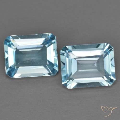 7.75ctw Natural Céu azul Topázio, Corte Esmeralda, VVS-VS