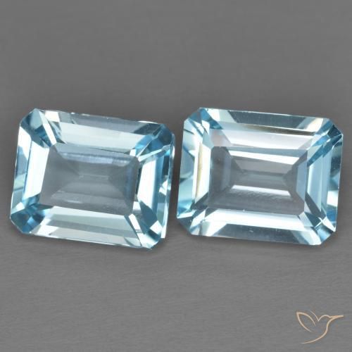 Pedras preciosas de Topázio Céu azul natural de 7.75 ct, Corte Octógono / Esmeralda, VVS-VS