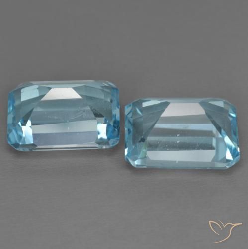 Pedras preciosas de Topázio Céu azul natural de 7.75 ct, Corte Octógono / Esmeralda, VVS-VS