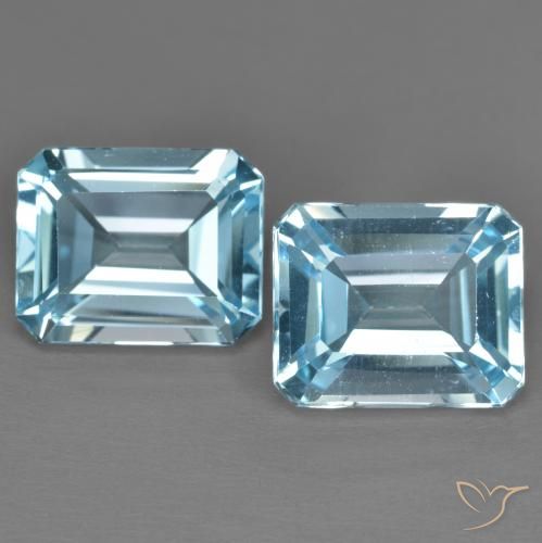 8.15ctw Natural Azul Suíço Topázio, Corte Esmeralda, VS