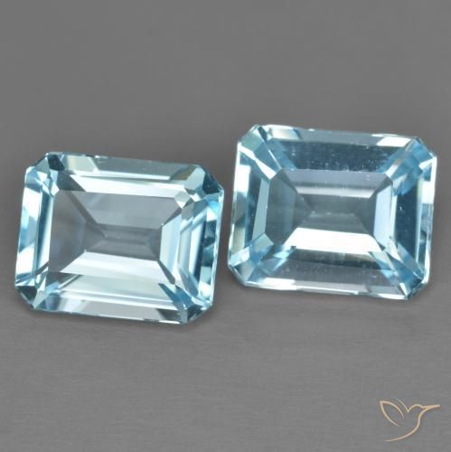 Pedras preciosas de Topázio Azul Suíço natural de 8.15 ct, Corte Octógono / Esmeralda, VS