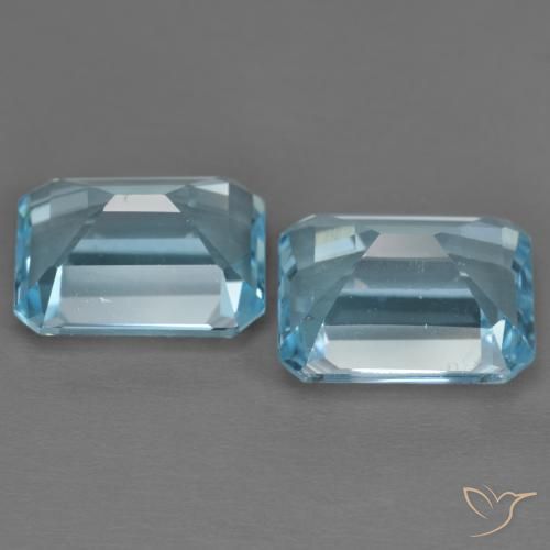 Pedras preciosas de Topázio Azul Suíço natural de 8.15 ct, Corte Octógono / Esmeralda, VS