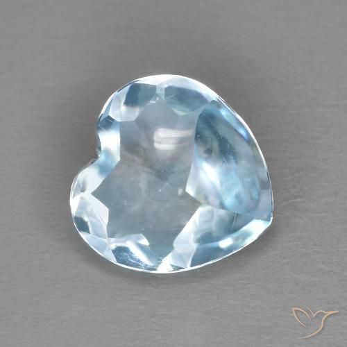 2.19ct Natural Céu azul Topázio, Coração, Transparente