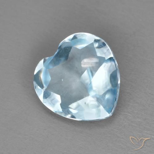 Topázio Céu azul Natural 2.19ct, Coração, Transparente