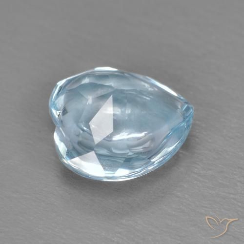 Topázio Céu azul Natural 2.19ct, Coração, Transparente
