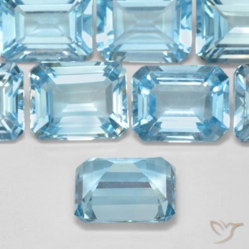 Topázio Azul Suíço Natural 3.95ct, Corte Octógono / Esmeralda, VVS-VS