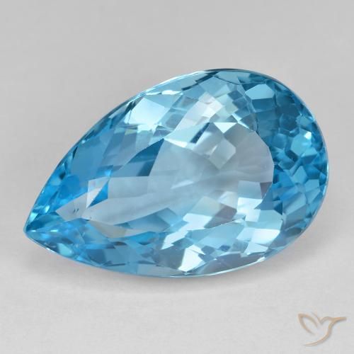 26.23ct Natural Céu azul Topázio, Formato de pêra, VVS-VS