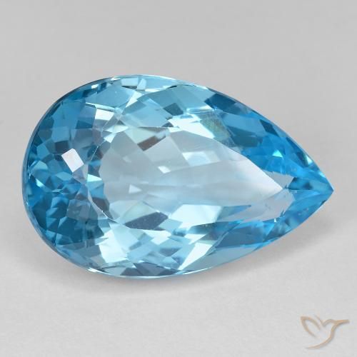 Topázio Céu azul Natural 26.23ct, Formato de pêra, VVS-VS