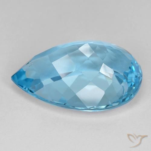 Topázio Céu azul Natural 26.23ct, Formato de pêra, VVS-VS