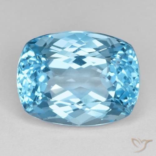25.71ct Natural Céu azul Topázio, Almofada, VVS-VS