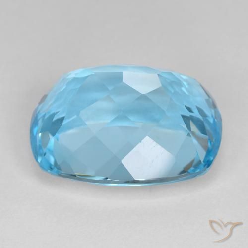 Topázio Céu azul Natural 25.71ct, Almofada, VVS-VS