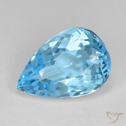 12.05ct Natural Céu azul Topázio, Formato de pêra, VVS-VS