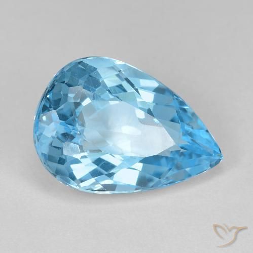 Topázio Céu azul Natural 12.05ct, Formato de pêra, VVS-VS