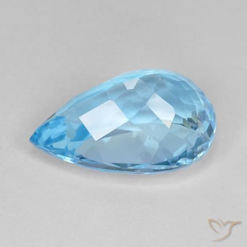 Topázio Céu azul Natural 12.05ct, Formato de pêra, VVS-VS