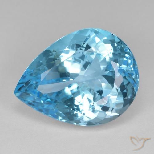 25.31ct Natural Azul Suíço Topázio, Formato de pêra, VVS-VS