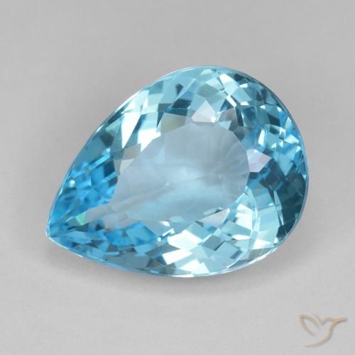 14.22ct Natural Azul Suíço Topázio, Formato de pêra, VVS-VS