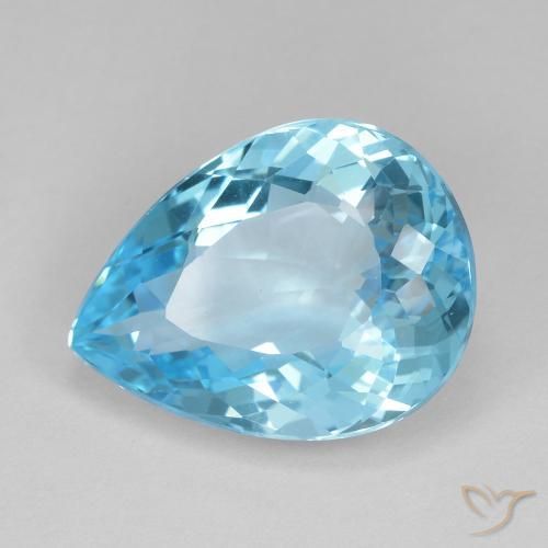 Topázio Azul Suíço Natural 14.22ct, Formato de pêra, VVS-VS