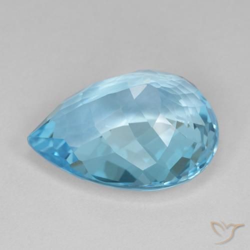 Topázio Azul Suíço Natural 14.22ct, Formato de pêra, VVS-VS