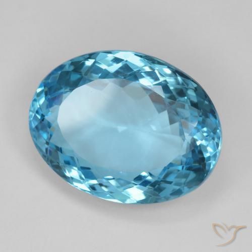 Topázio Azul Suíço Natural 26.21ct, oval, VVS-VS
