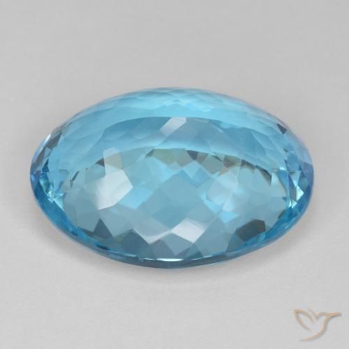 Topázio Azul Suíço Natural 26.21ct, oval, VVS-VS