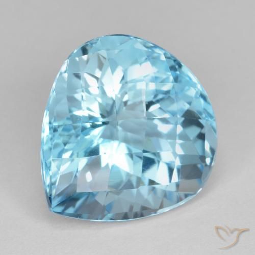 Topázio Azul Suíço Natural 18.11ct, Formato de pêra, VVS-VS