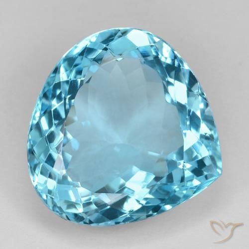 Topázio Azul Suíço Natural 19.02ct, Formato de pêra, VVS