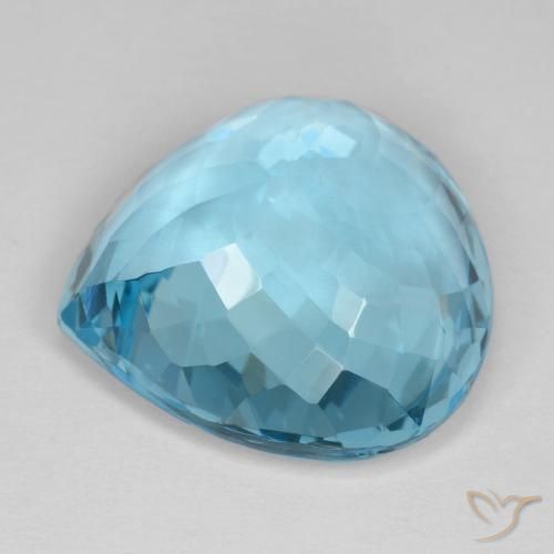 Topázio Azul Suíço Natural 19.02ct, Formato de pêra, VVS