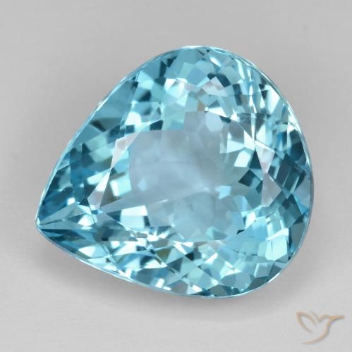 21.31ct Natural Azul Suíço Topázio, Formato de pêra, VVS-VS