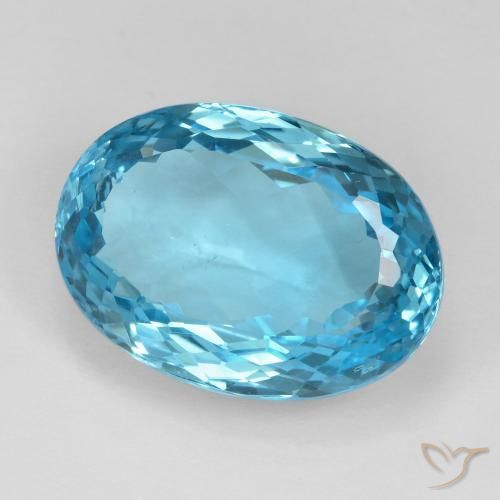 Topázio Azul Suíço Natural 24.69ct, oval, VS