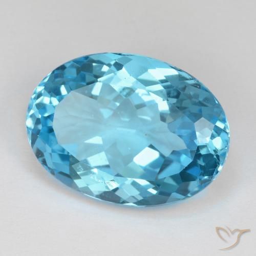 Topázio Azul Suíço Natural 19.31ct, oval, VS