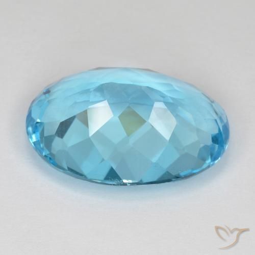 Topázio Azul Suíço Natural 19.31ct, oval, VS