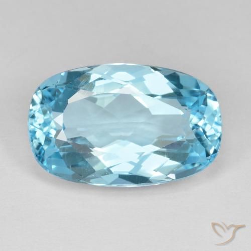12.60ct Natural Azul Suíço Topázio, Almofada, VVS
