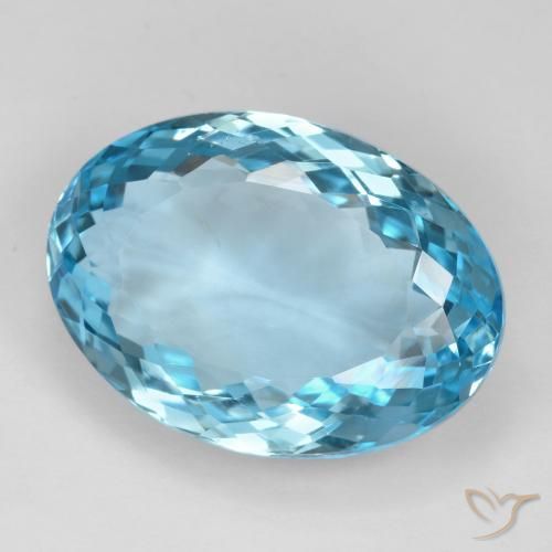 Topázio Azul Suíço Natural 27.65ct, oval, VVS