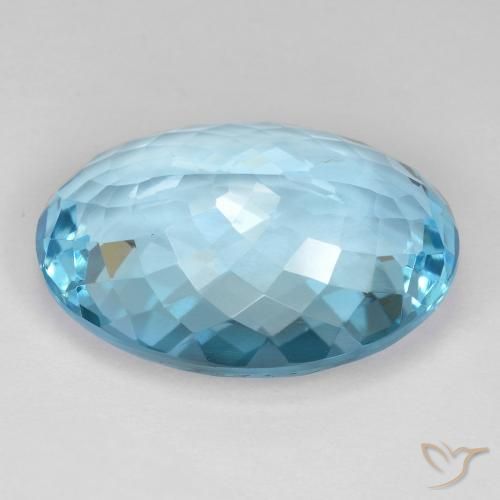 Topázio Azul Suíço Natural 27.65ct, oval, VVS