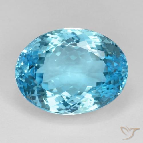 Topázio Azul Suíço Natural 26.73ct, Corte Oval, VVS