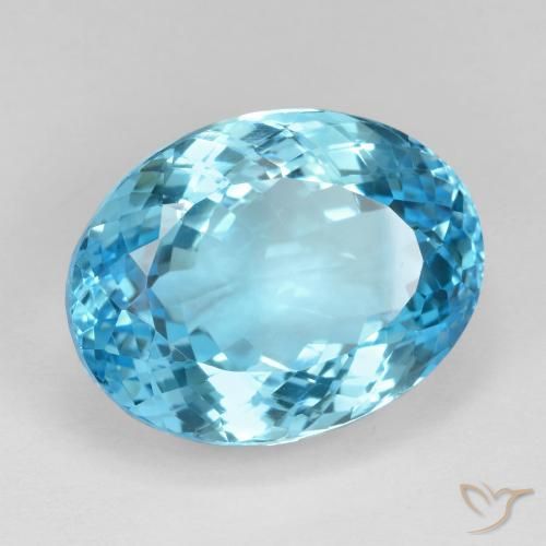 Topázio Azul Suíço Natural 26.73ct, Corte Oval, VVS