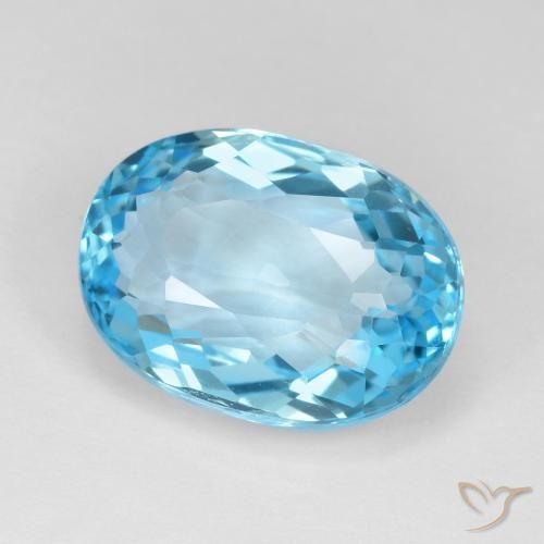 Topázio Azul Suíço Natural 13.36ct, oval, VVS
