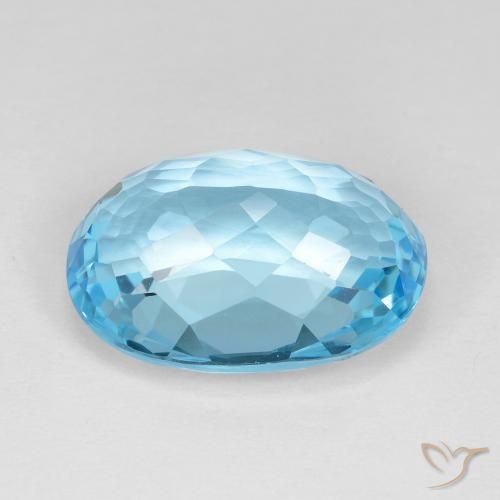 Topázio Azul Suíço Natural 13.36ct, oval, VVS