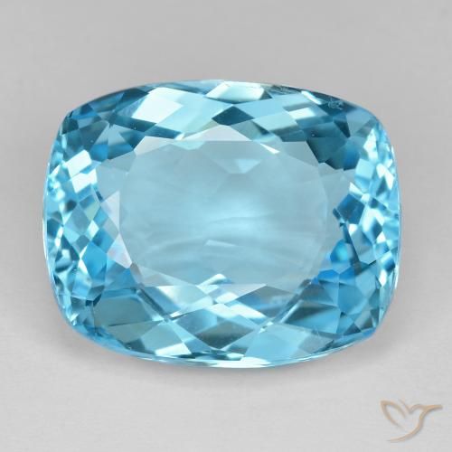 25.26ct Natural Azul Suíço Topázio, Almofada, VVS