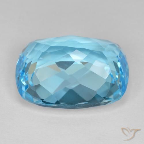 Topázio Azul Suíço Natural 25.26ct, Almofada, VVS