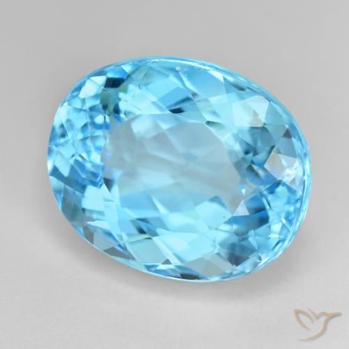 Topázio Azul Suíço Natural 27.35ct, oval, VVS