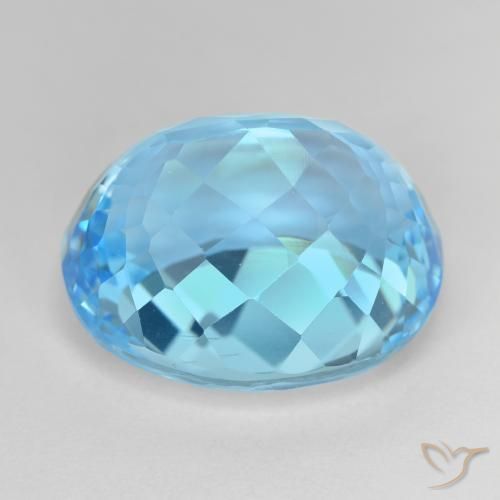 Topázio Azul Suíço Natural 27.35ct, oval, VVS
