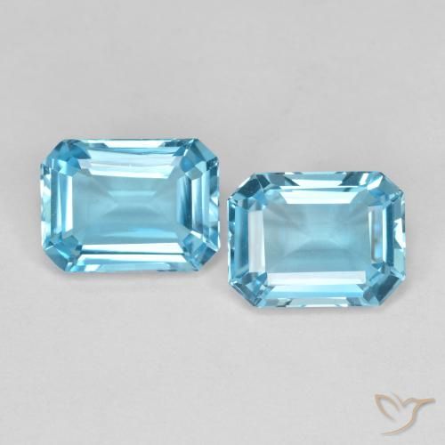 3.66ctw Natural Azul Suíço Topázio, Corte Esmeralda, VVS-VS