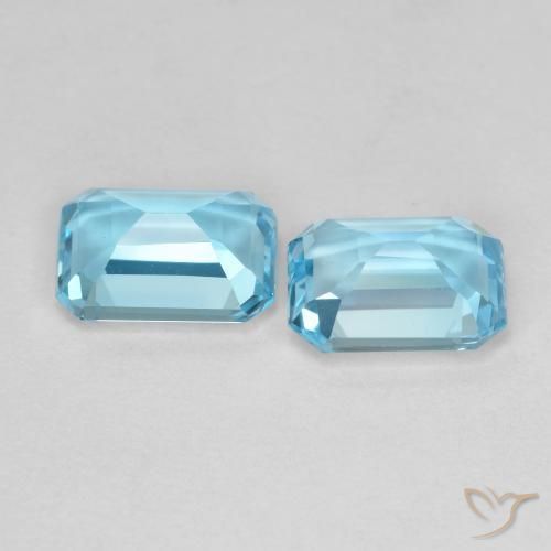 Pedras preciosas de Topázio Azul Suíço natural de 3.66 ct, Corte Octógono / Esmeralda, VVS-VS