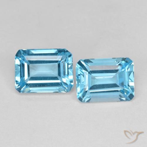 Pedras preciosas de Topázio Azul Suíço natural de 3.86 ct, Corte Octógono / Esmeralda, VVS-VS