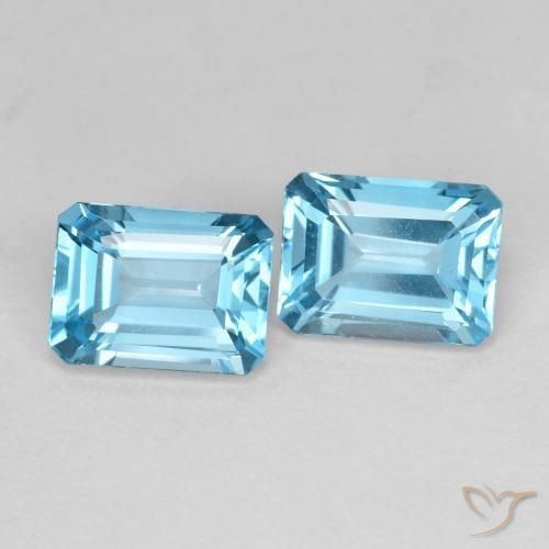 Pedras preciosas de Topázio Azul Suíço natural de 3.93 ct, Corte Octógono / Esmeralda, VS
