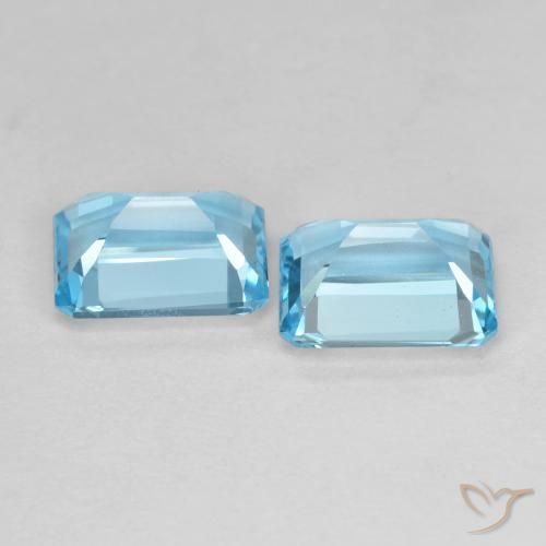 Pedras preciosas de Topázio Azul Suíço natural de 3.93 ct, Corte Octógono / Esmeralda, VS