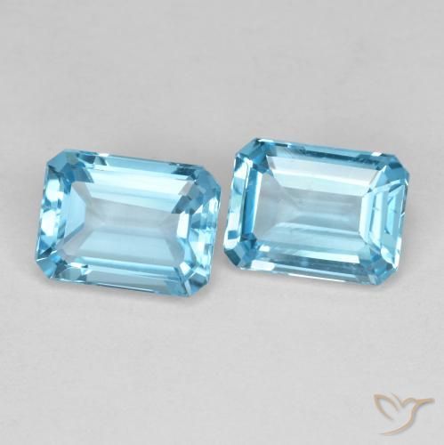 Pedras preciosas de Topázio Azul Suíço natural de 3.90 ct, Corte Octógono / Esmeralda, VVS-VS