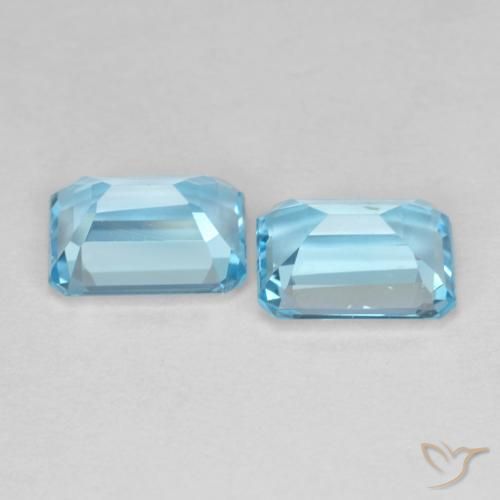 Pedras preciosas de Topázio Azul Suíço natural de 3.90 ct, Corte Octógono / Esmeralda, VVS-VS